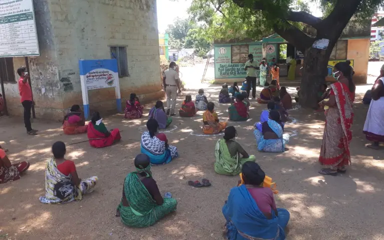 Keep Social distance Awareness at Kannapatti Village